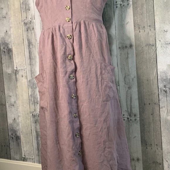 Good Luck Gem Button Front Sleeveless Midi Dress - Picture 5 of 8